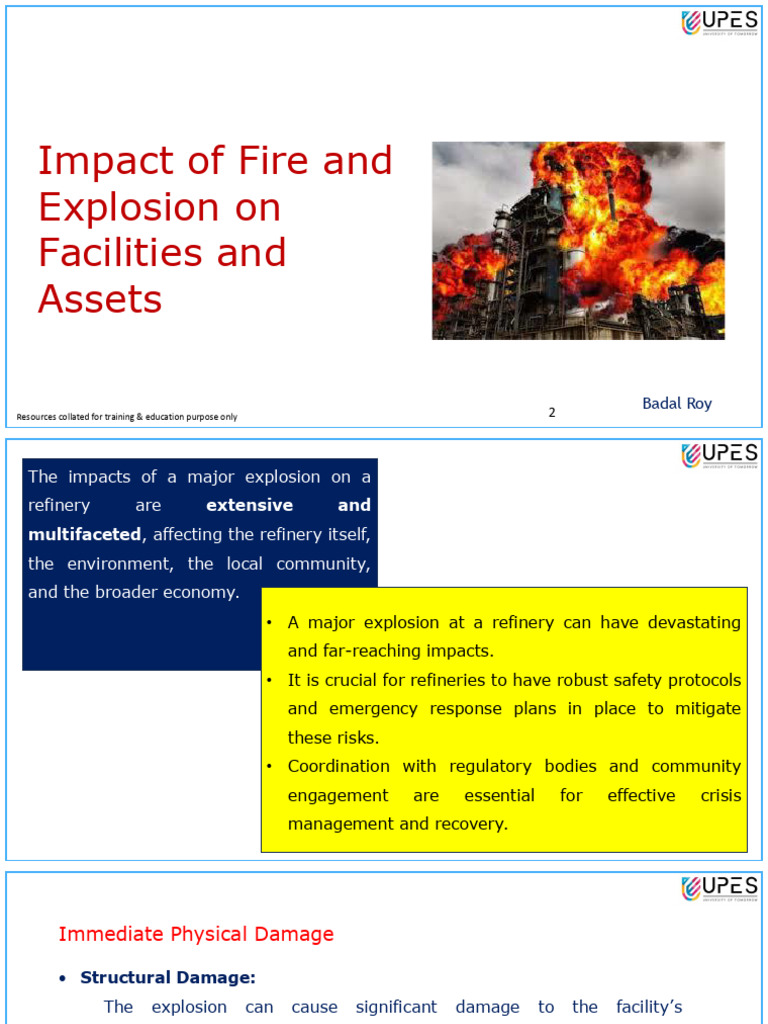 Impact of Fire and Explosion | PDF | Firefighting | Safety