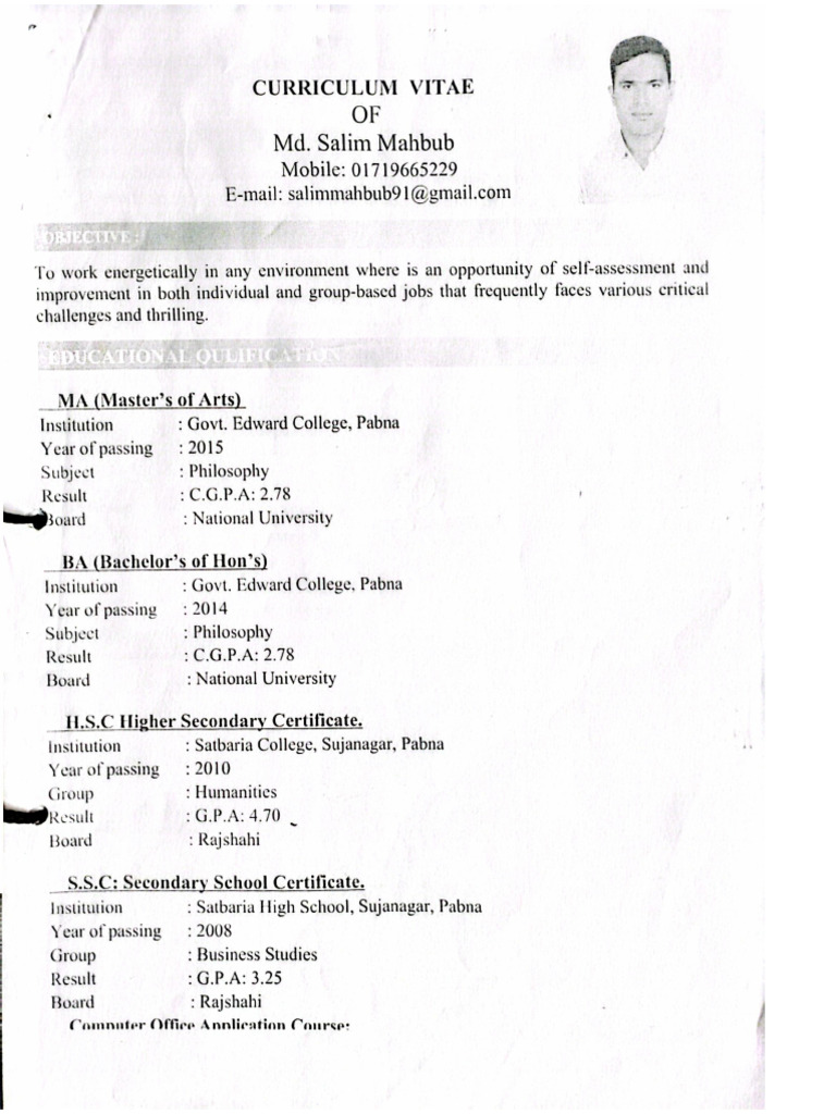 Salim Sir CV | PDF