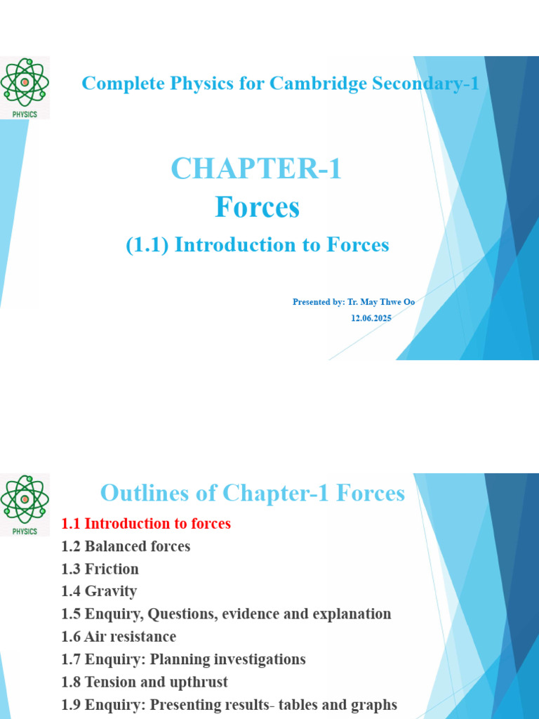Lecture For 1.1 Introduction To Forces - Chapter-1 Forces | PDF | Force ...