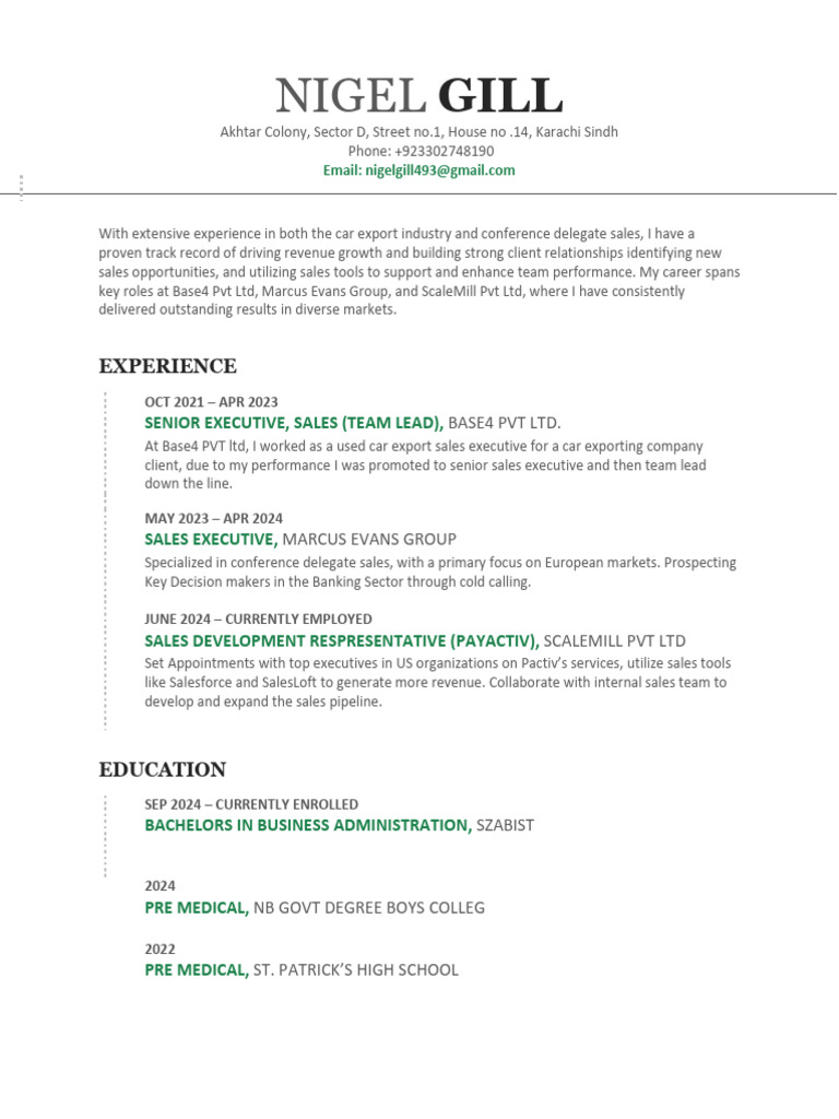Nigel Gill - Updated Resume | PDF