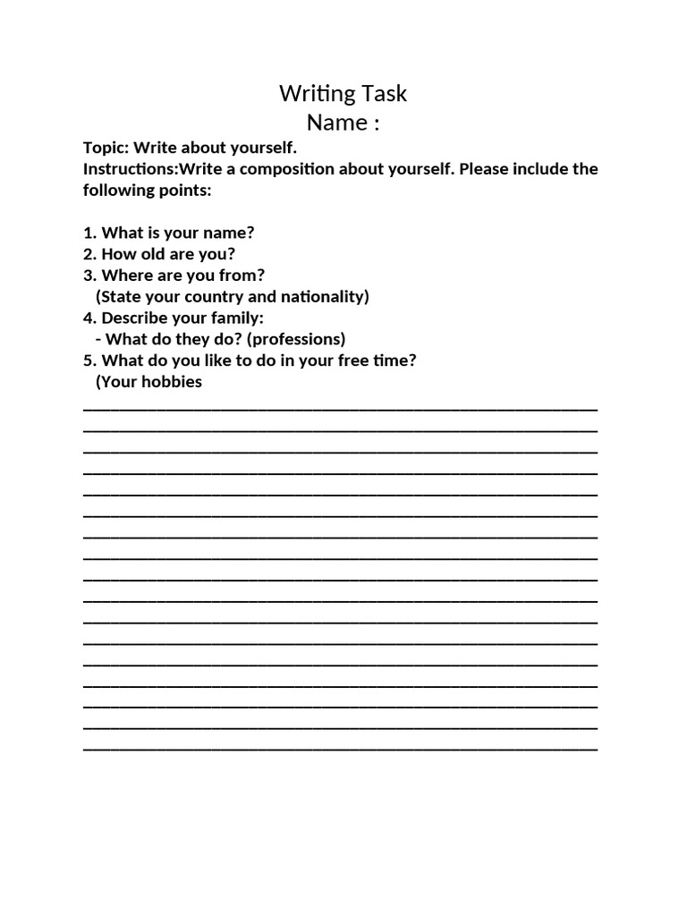 Writing Task Level | PDF