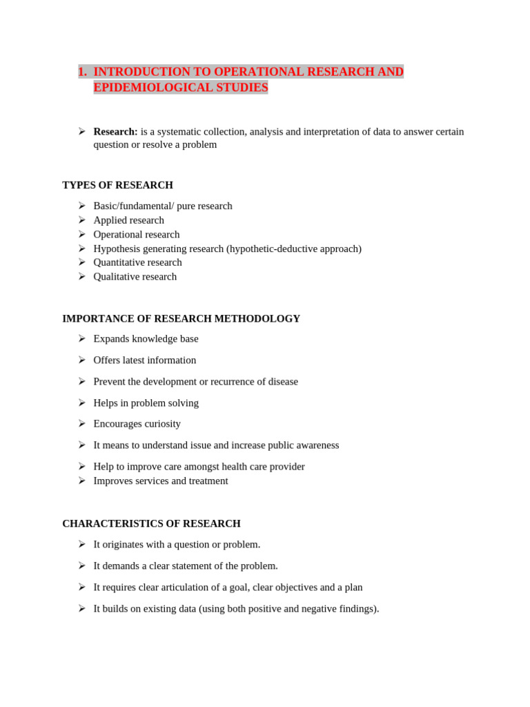 Operational Research Summary Notes | PDF | Sampling (Statistics ...