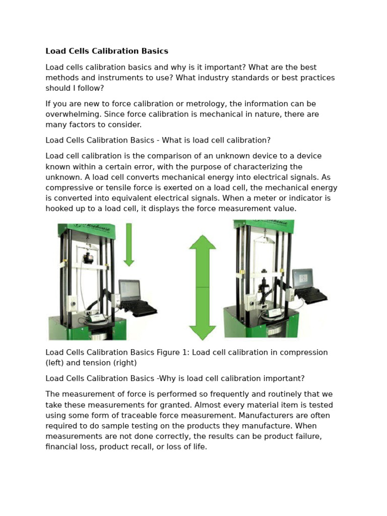 Load Cells Calibration Basics | PDF