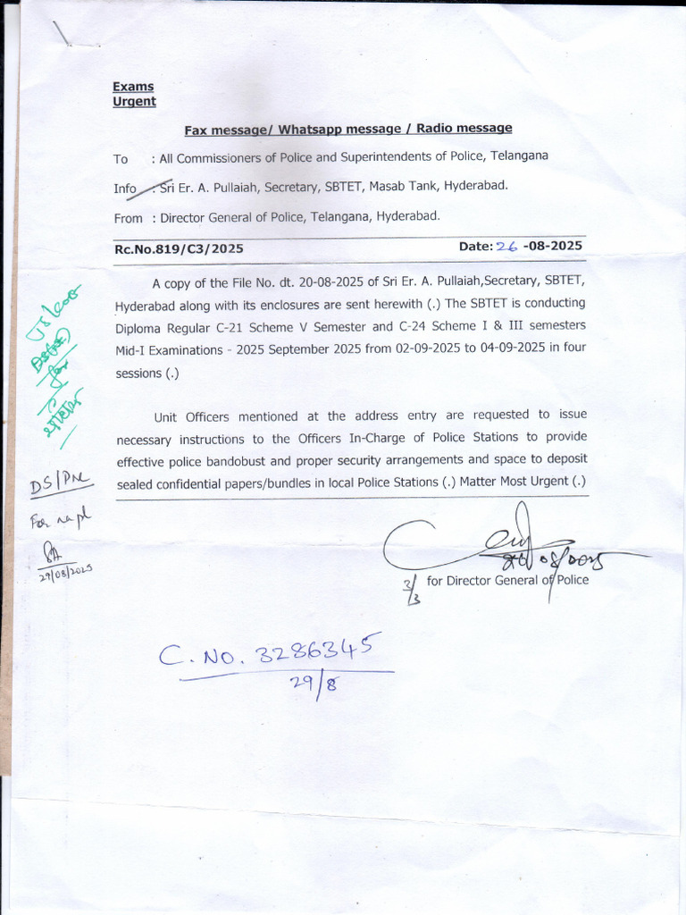 DGP Letter Mid-I Exams Sep-2025 | PDF