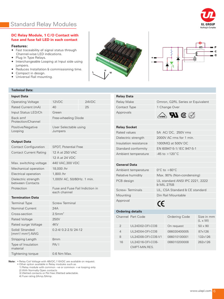 UL Automation DC Relay Module | PDF | Relay | Fuse (Electrical)