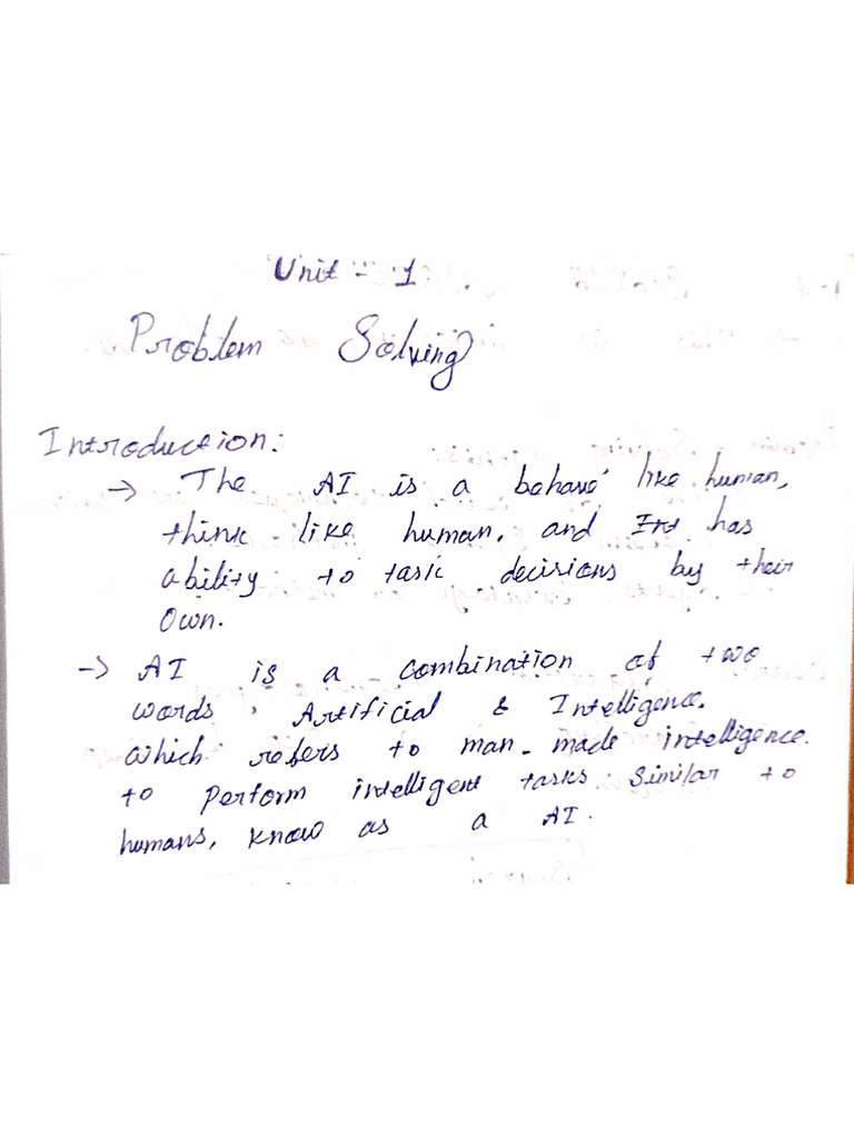 AIML 1 Unit Notes | PDF