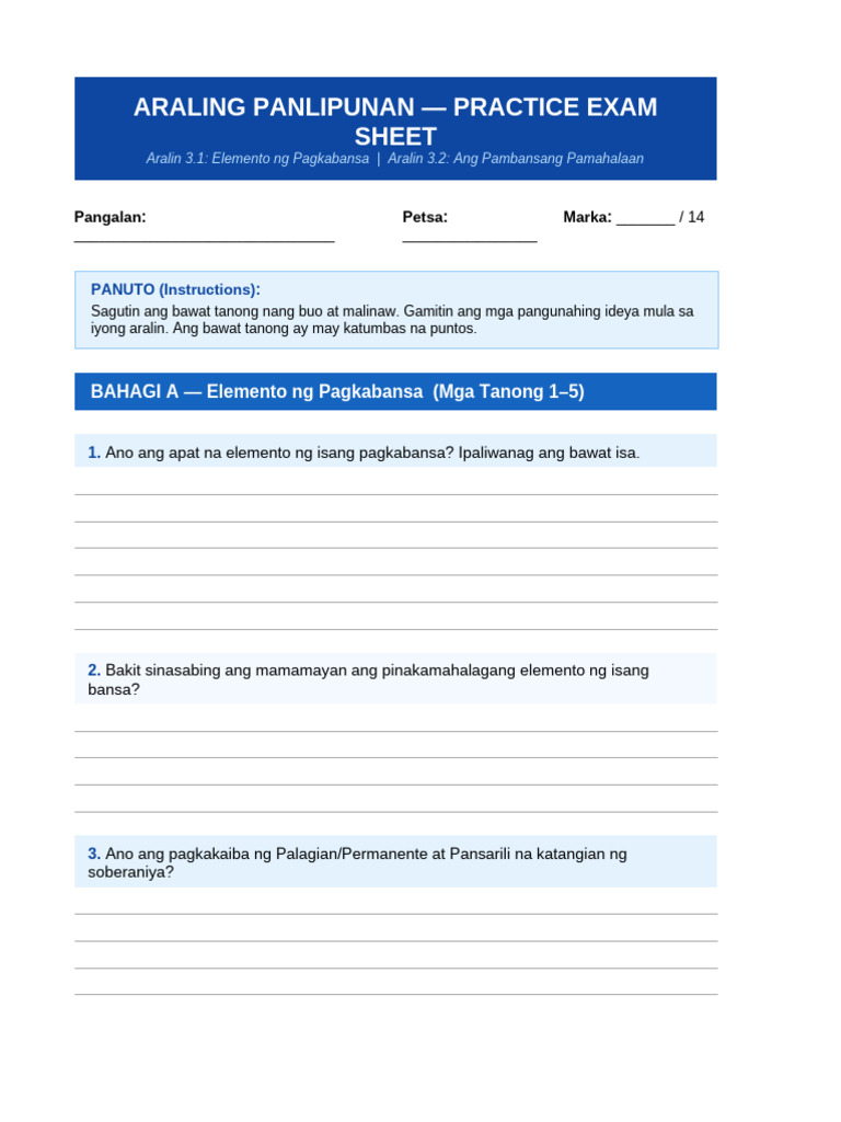 AP Practice Exam | PDF