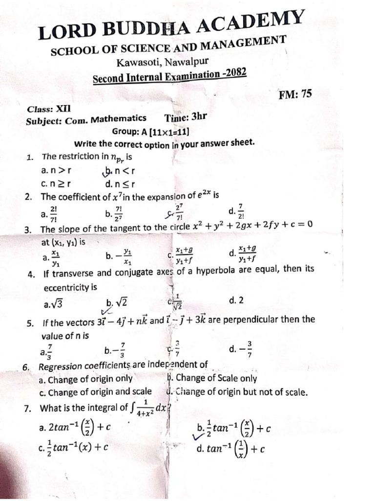 Mathematics - Lord Buddha Academy | PDF
