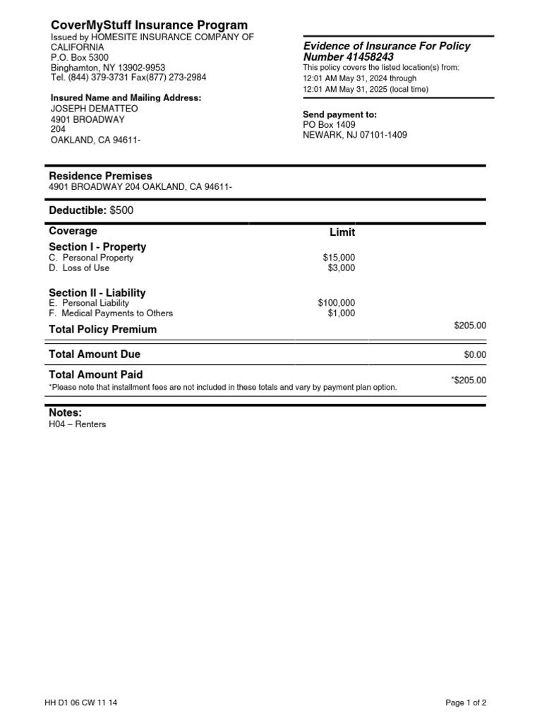 Policy | PDF | Insurance | Deductible