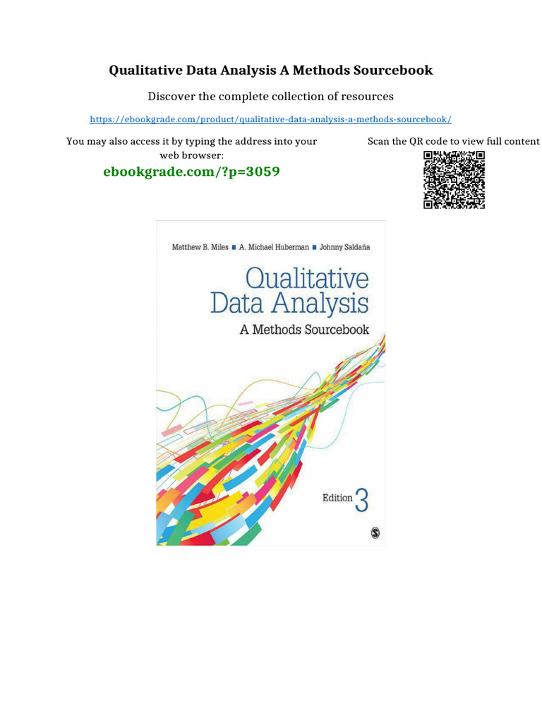 Qualitative Data Analysis A Methods Sourcebook Online PDF | PDF ...
