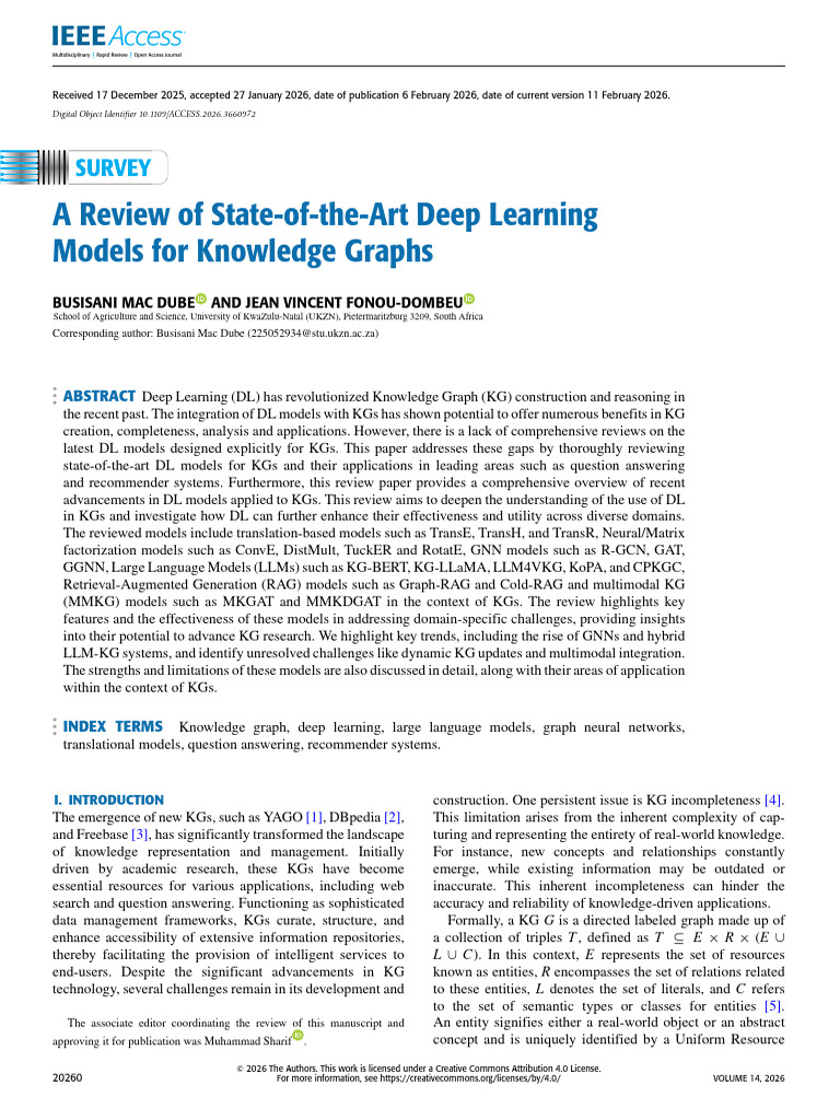 A Review of State-Of-The-Art Deep Learning Models For Knowledge Graphs ...
