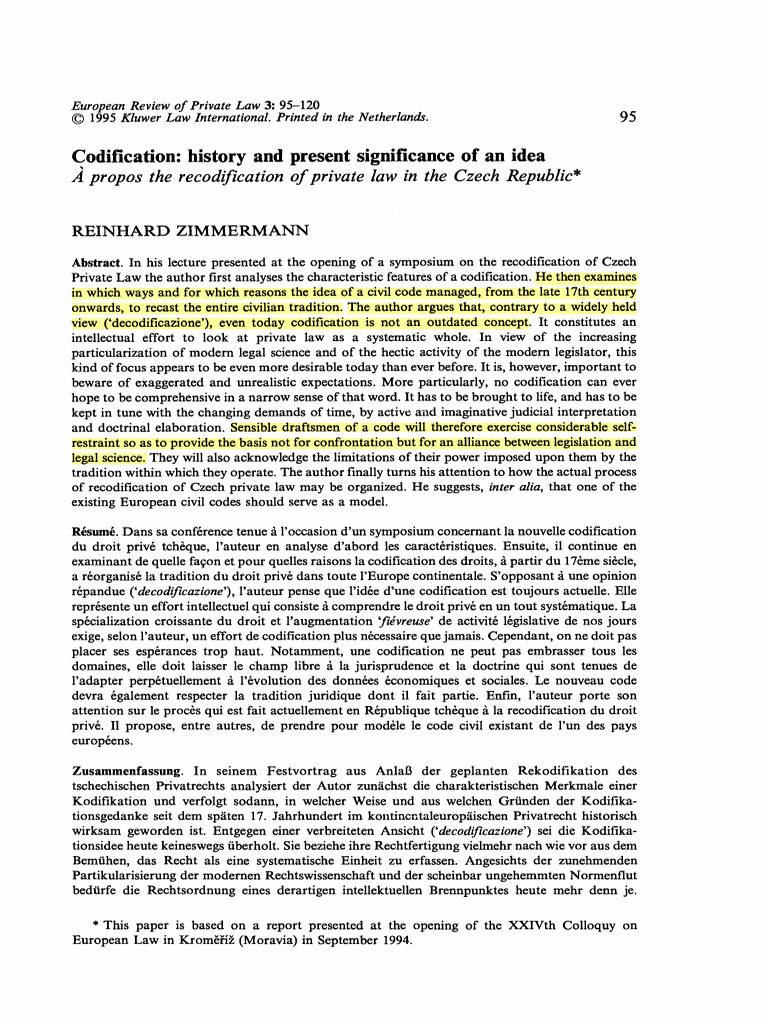 Codification - History and Present | PDF | Roman Law | Civil Law (Legal ...