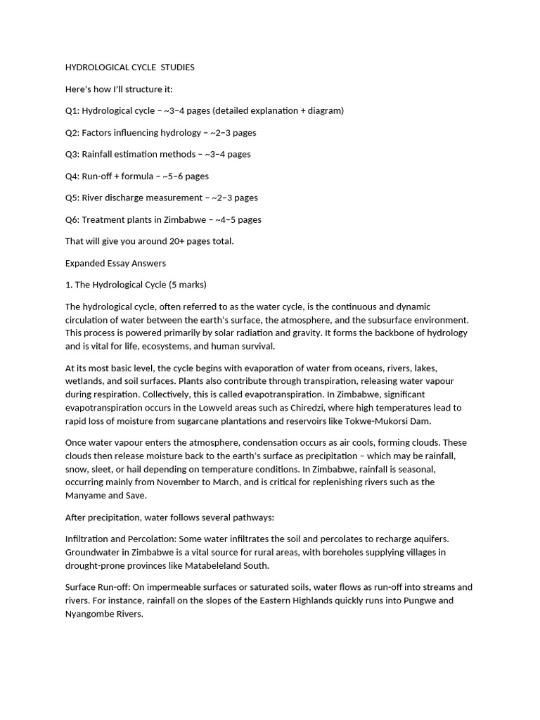 Hydrological Cycle Studies | PDF | Surface Runoff | Water Cycle