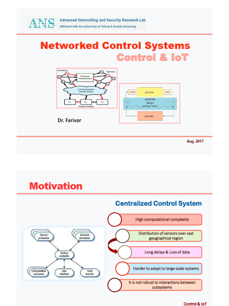 NetworkedControlSystems Control and IoT | PDF | System | Internet Of Things
