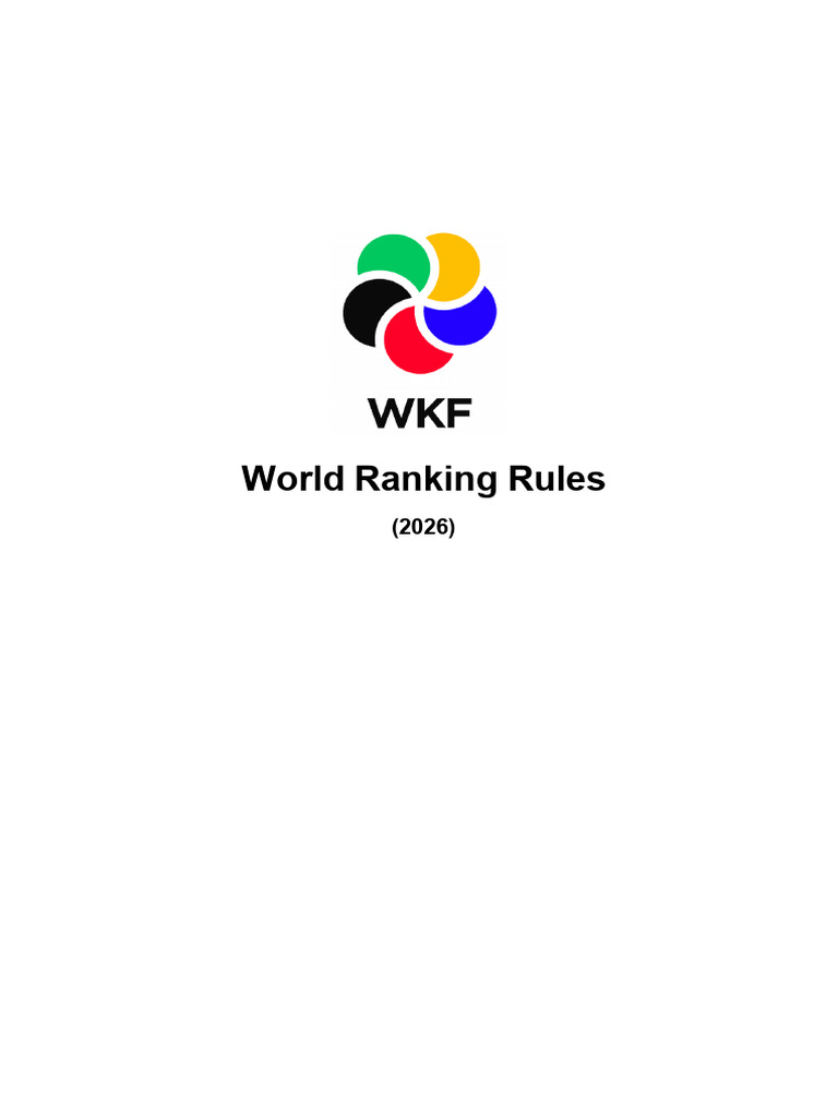 WKF Worldranking Rules 2026 | PDF | Karate