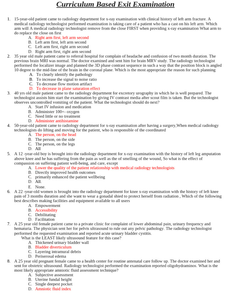 Exam 06 | PDF | Magnetic Resonance Imaging | Ct Scan