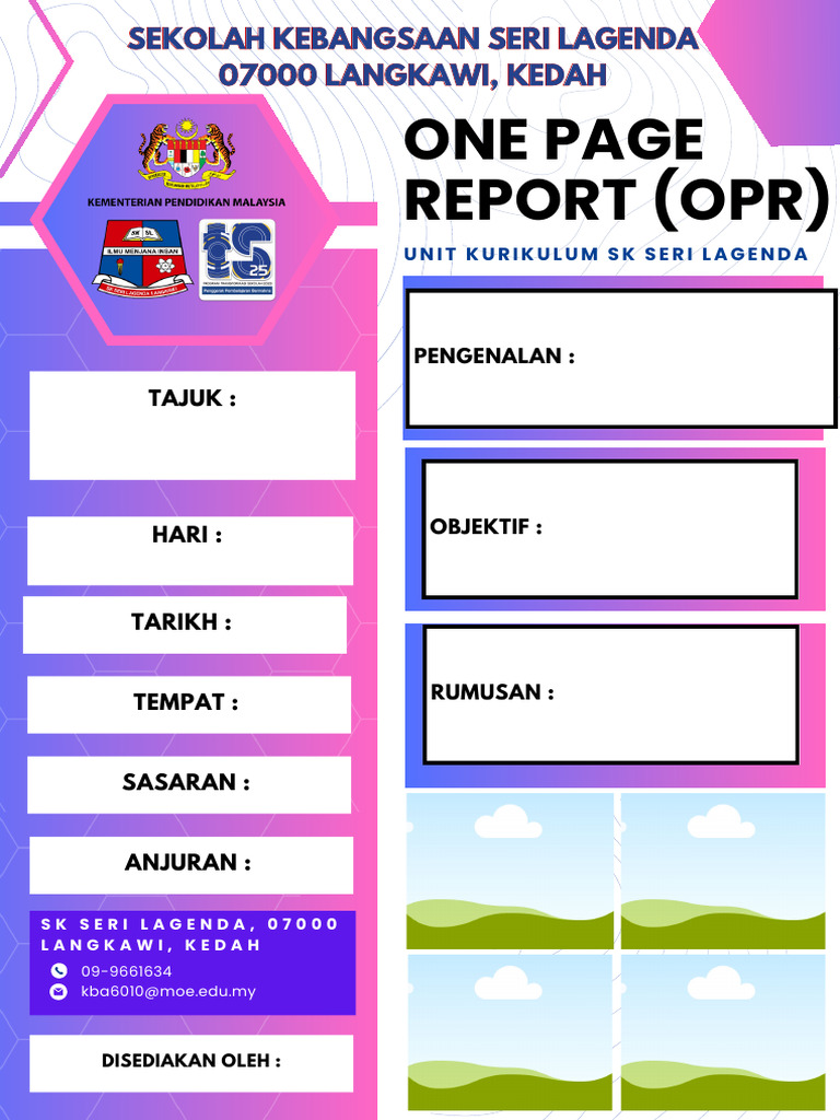 One Page Report (Opr) Template SKSL | PDF