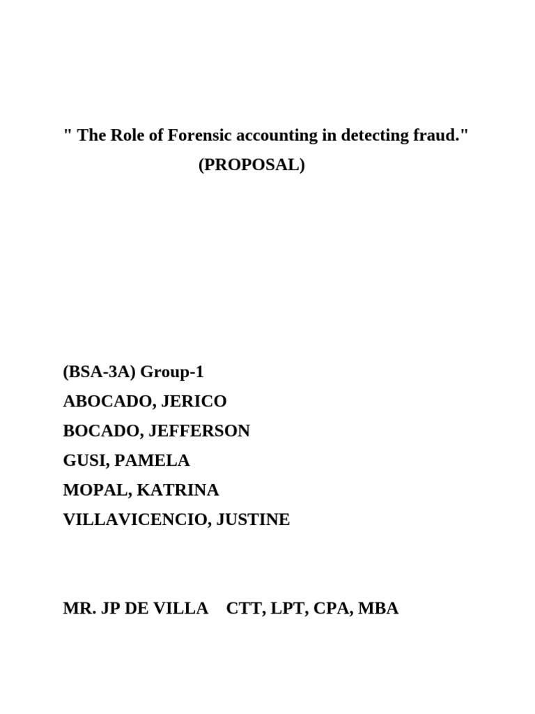 The Role of Forensic Accounting in Detecting Fraud | PDF | Accounting ...
