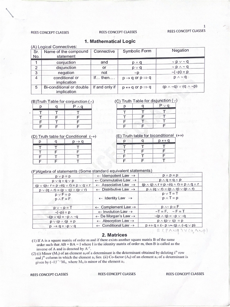 Maths 1 Formulae | PDF