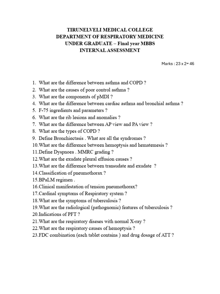 MBBS Question | PDF