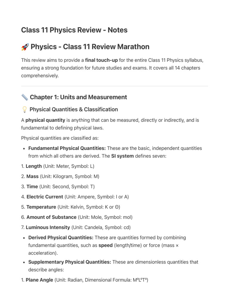 Studley AI - Class 11 Physics Review | PDF | Rotation Around A Fixed ...