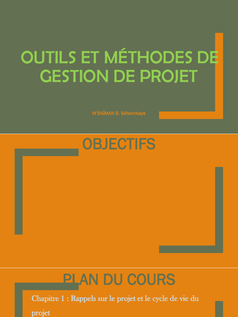 Presentation Outils Methodes Gestion Projet | PDF | Management de la ...