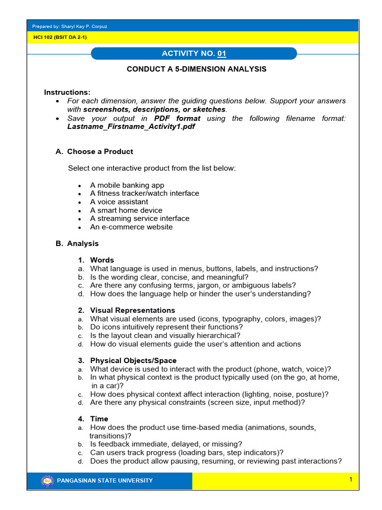 Activity 1 Interaction Design | PDF | Human–Computer Interaction ...