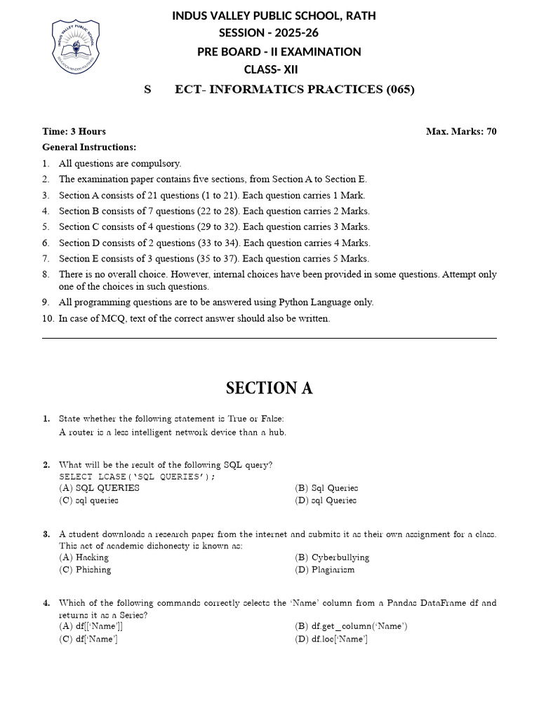 Class - Xii Ip | PDF | Computing