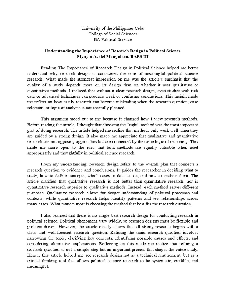 Understanding The Importance of Research Design in Political Science ...