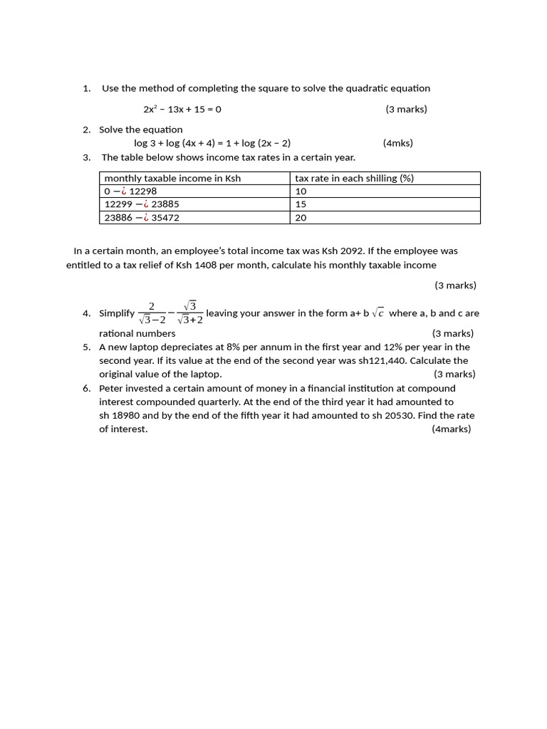 Use The Method of Completing The Square To Solve The Quadratic Equation ...
