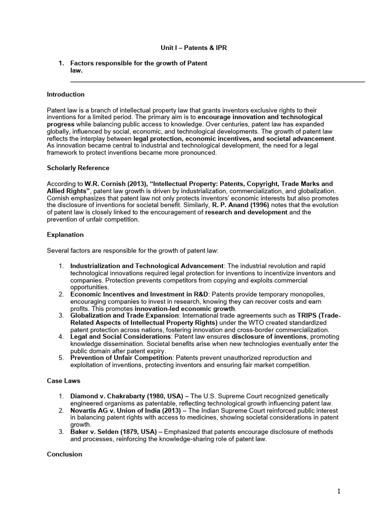 IPR Main | PDF | Patent | Intellectual Property