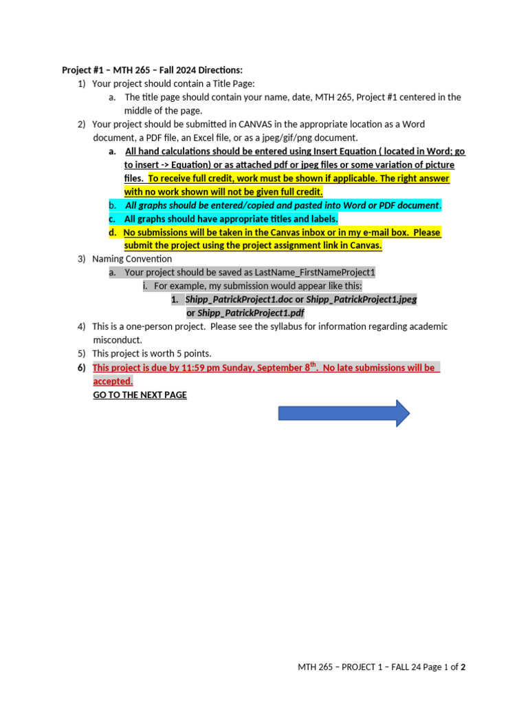 MTH 265 - Project 1 - Fall 2024 | PDF | Microsoft Excel | Histogram