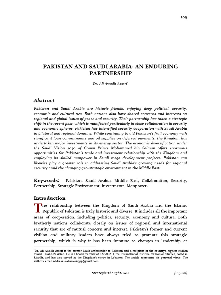 07 Pakistan and Saudi Arabia Dr. Ali Awadh Asseri | PDF | Pakistan ...