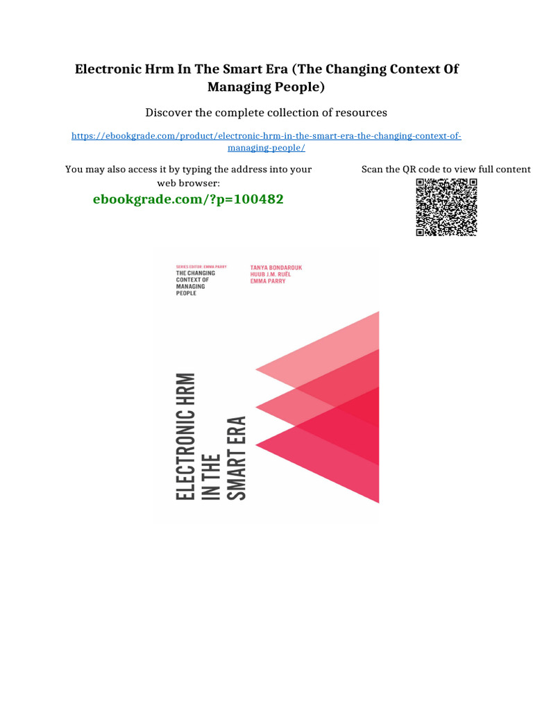 Electronic HRM in The Smart Era (The Changing Context of Managing ...