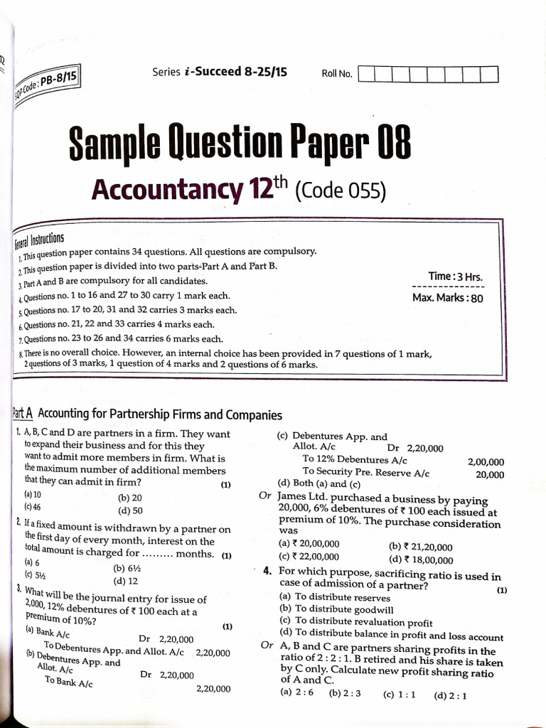 Sample Paper 08 | PDF