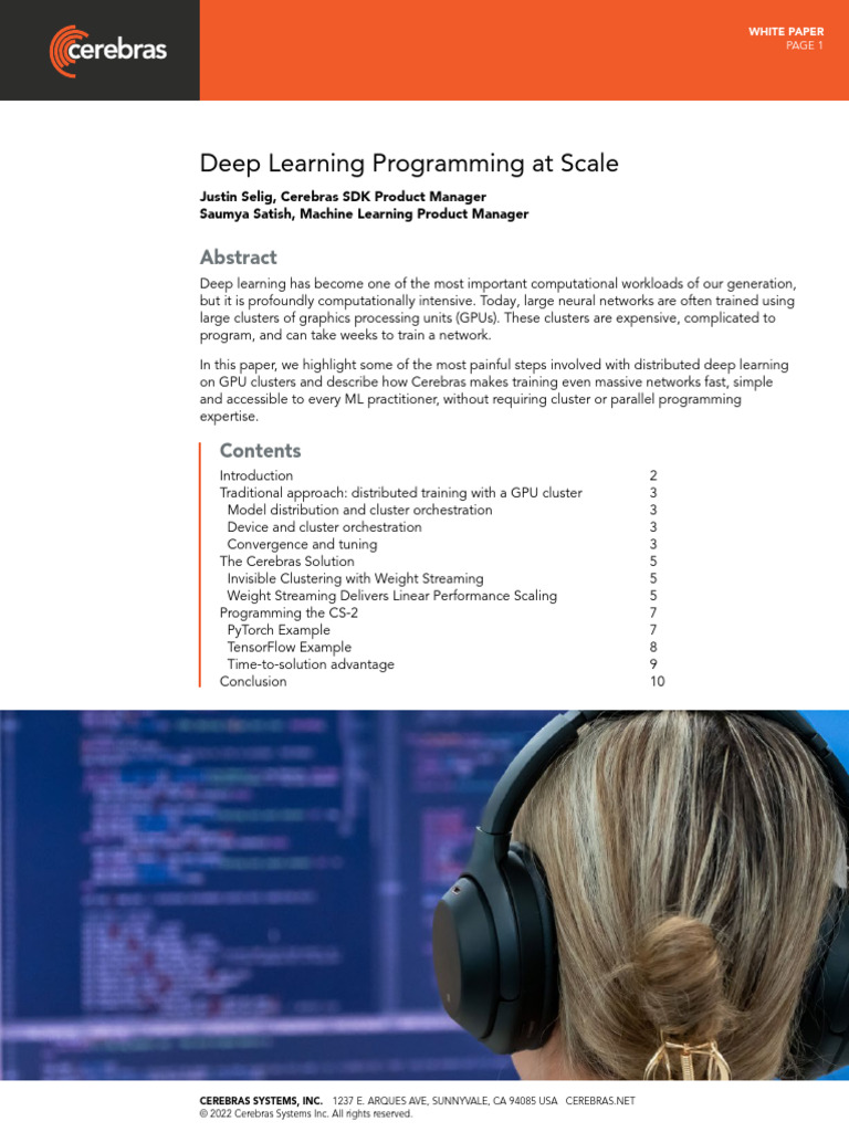 Cerebras Whitepaper ProgrammingAtScale | PDF | Computer Cluster ...
