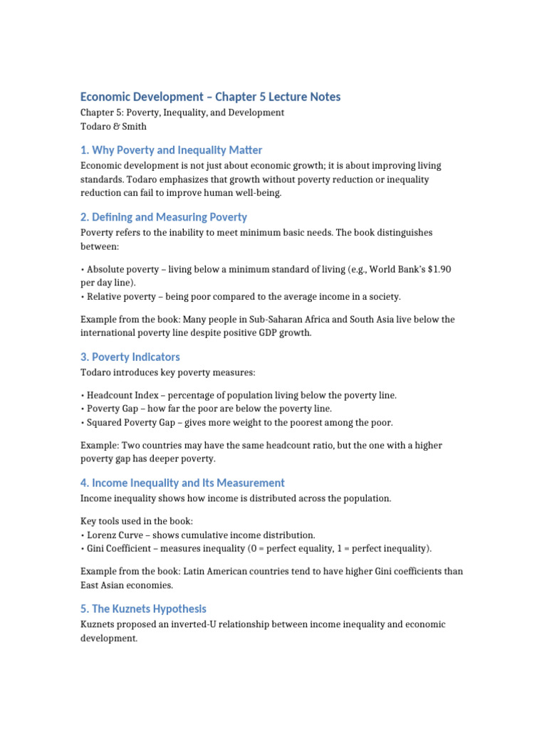 Chapter 5 Poverty Inequality Lecture Notes | PDF | Poverty | Poverty ...