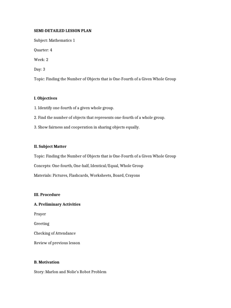 Day3 Semi Detailed Lesson Plan Bold Parts Only | PDF