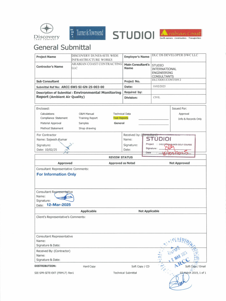 ARCC-SWI-SI-GN-25-003-Environmental Monitoring Report (Ambient Air ...