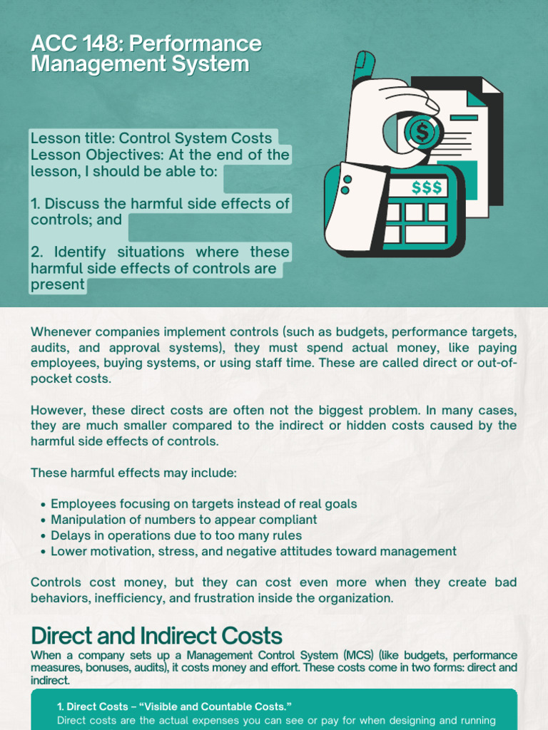 ACC 148 Performance Management System 1 | PDF | Sales | Budget