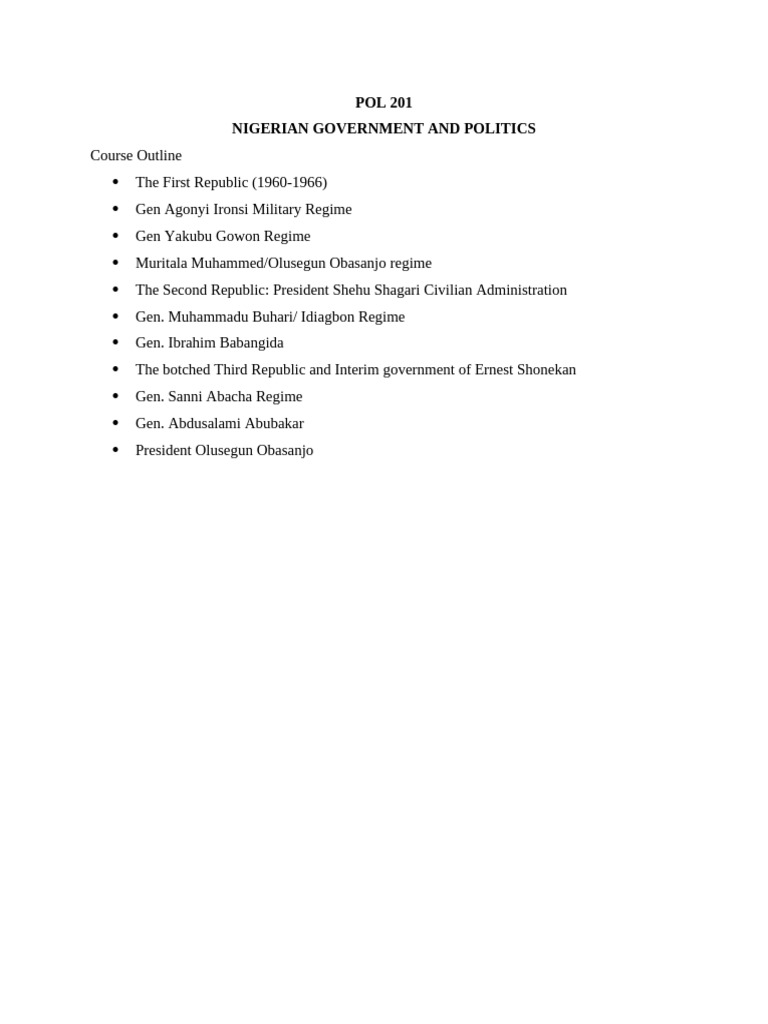 Pol 201 | PDF | Nigeria