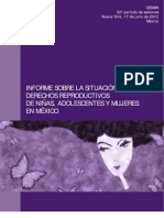 Informe Alternativo Sobre La Situación de Los Derechos Reproductivos de Niñas, Adolescentes y Mujeres en Mexico
