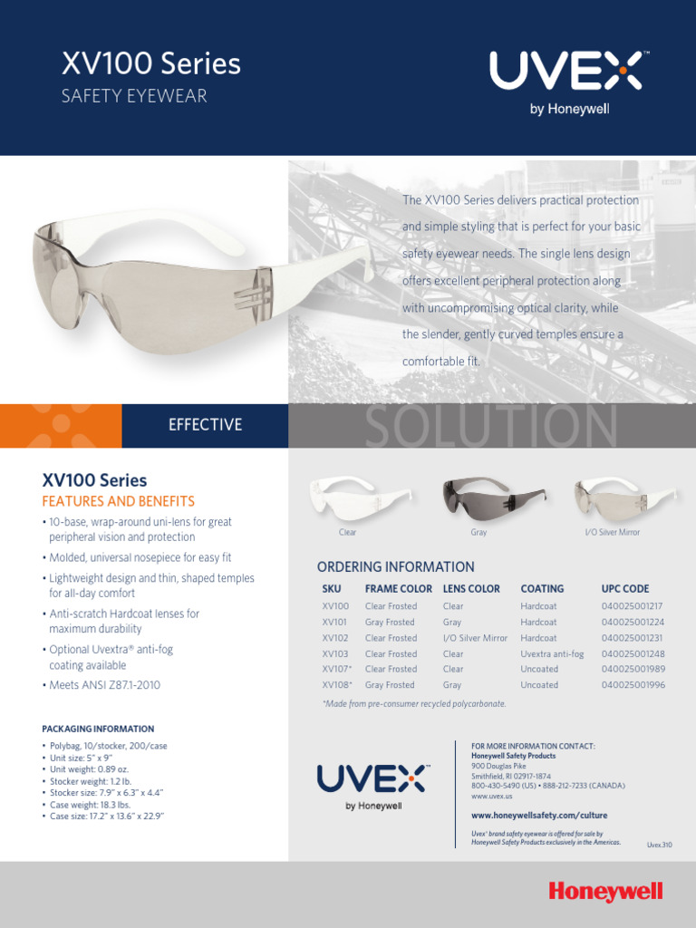 UX Uvex-xv100-Series Uvex Xv100 Series Brochure English-1 | PDF ...