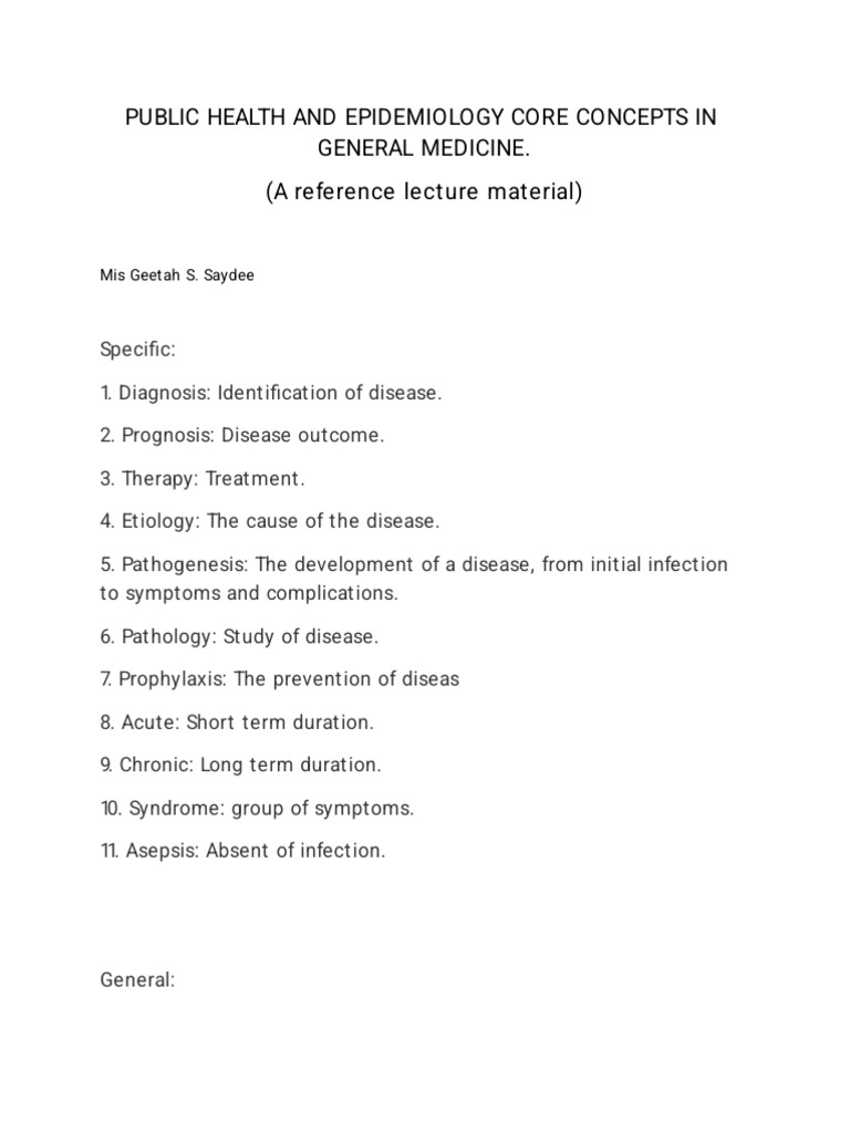 Public Health and Epidemiology Core | PDF | Pandemic | Epidemiology