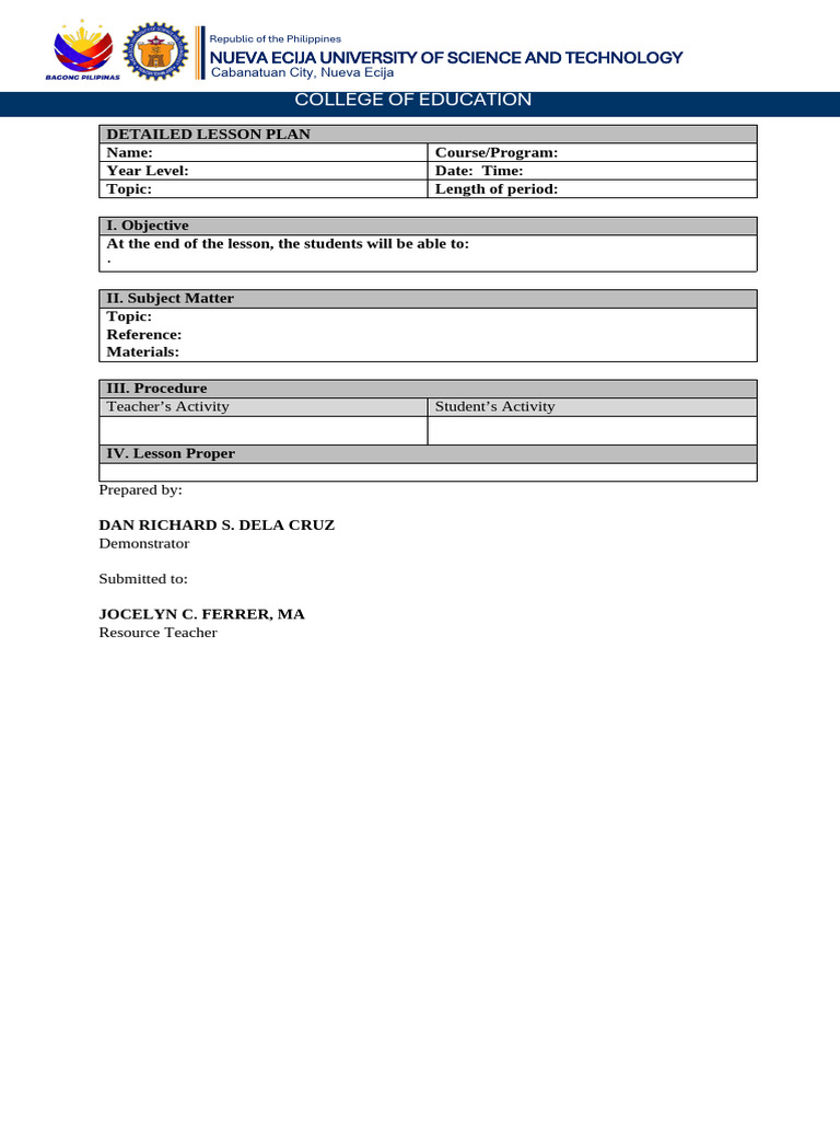 DLP Template | PDF