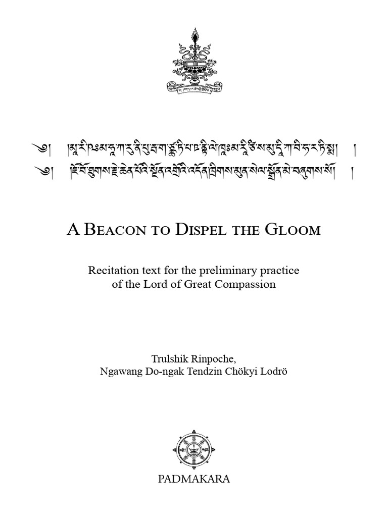 A Beacon To Dispel The Gloom en | PDF | Schools Of Buddhism | Vajrayana