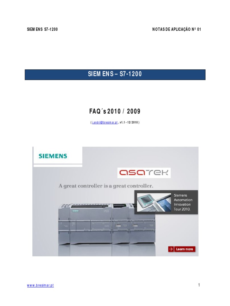Siemens S7-1200 FAQ & MODBUS Guide | PDF | Programmable Logic ...