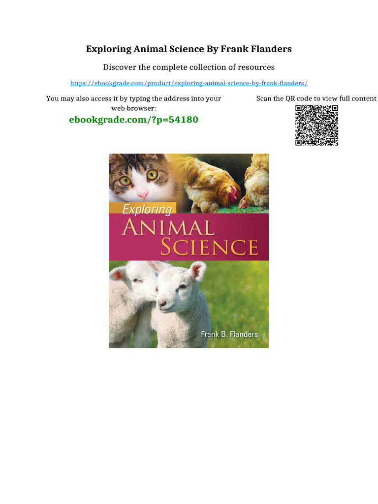 Exploring Animal Science by Frank Flanders All Chapters Available | PDF ...