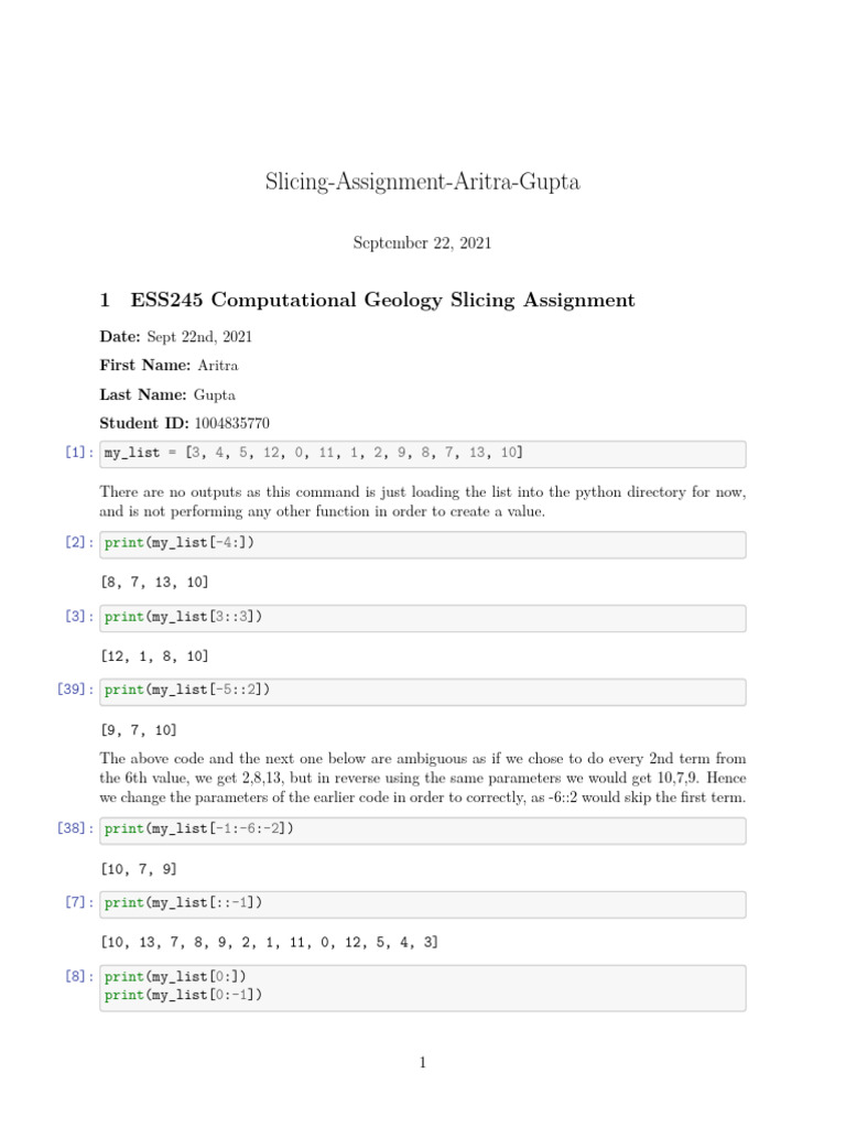 Slicing Assignment Aritra Gupta | PDF