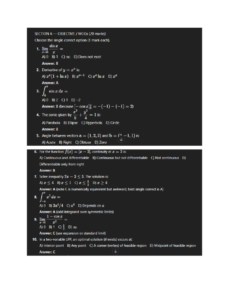 2nd Year Math | PDF